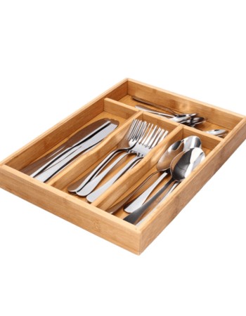 Organizator pentru tacamuri din lemn de bambus, 25x33 cm, A10535