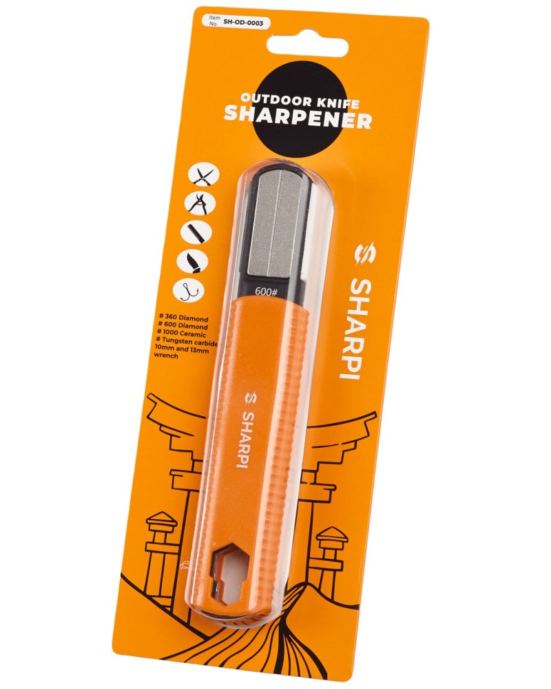 Ascutitor de camp multifunctional SHARPI, 3 granulatii 360/600/1000, orificiu cheie de 10 si 13 mm