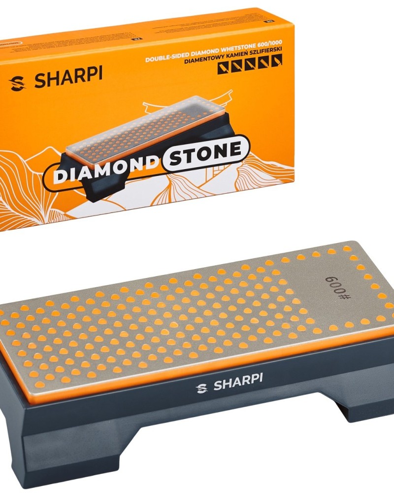 Ascutitor diamantat pentru cutite SHARPI, 2 granulatii ascutire 600/1000, grosiera si fina
