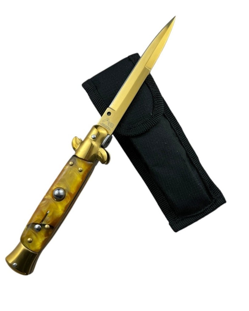 Briceag cu mecanism automat GoldEdge AKC024, lama din otel inoxidabil 9.5 cm, husa protectie inclusa