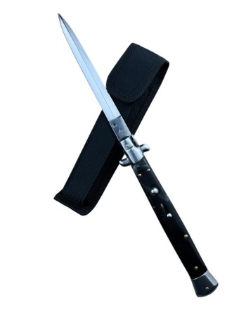 Briceag cu sistem de eliberare rapida AKC038, lama otel inoxidabil 14.6 cm, maner ergonomic negru, husa protectie inclusa