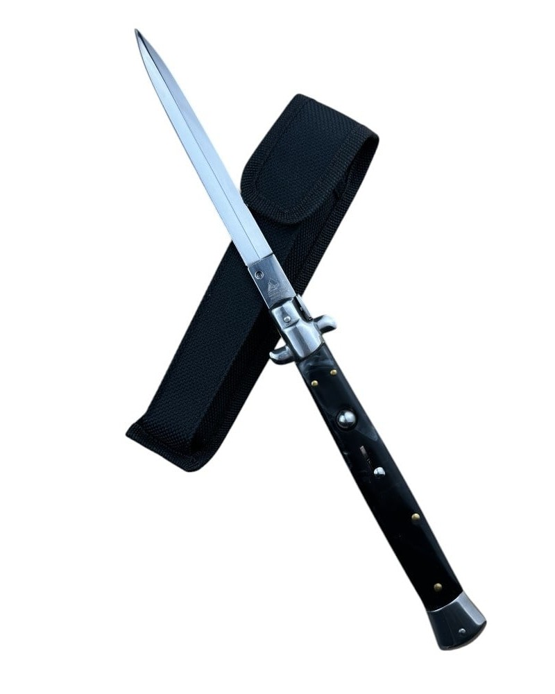 Briceag cu sistem de eliberare rapida AKC038, lama otel inoxidabil 14.6 cm, maner ergonomic negru, husa protectie inclusa