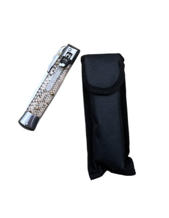 Briceag pliabil automat de buzunar KC012, lama otel inoxidabil 9 cm, maner ergonomic, husa protectie inclusa