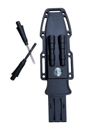 Cutit drumetie 405A, lama otel carbon, teaca cu fluier, busola si aprizator foc incluse