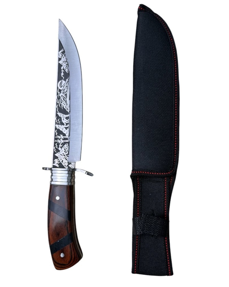 Cutit drumetie KAVI ONE XF116-1, lama otel carbon 19 cm fixa, teaca de protectie inclusa