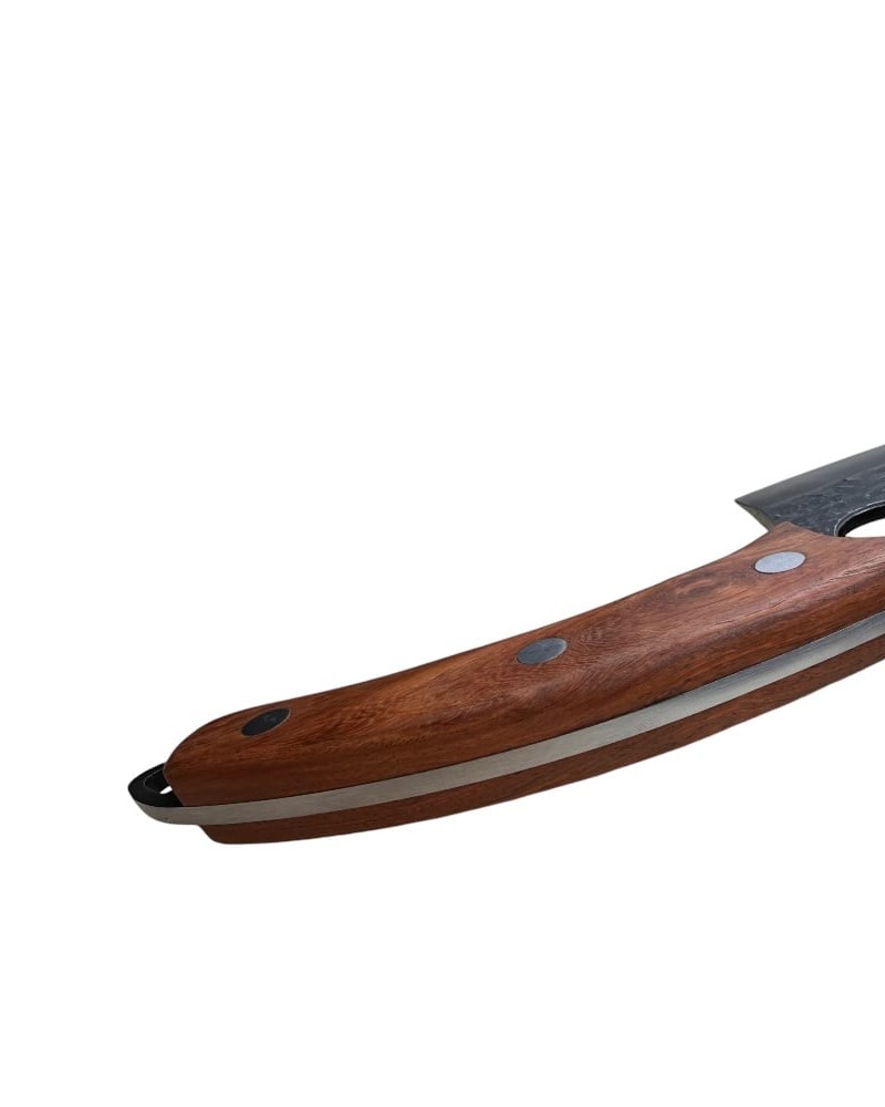 Cutit japonez cu teaca si maner din lemn, otel carbon, lungime lama 18.5 cm, pentru vanatoare