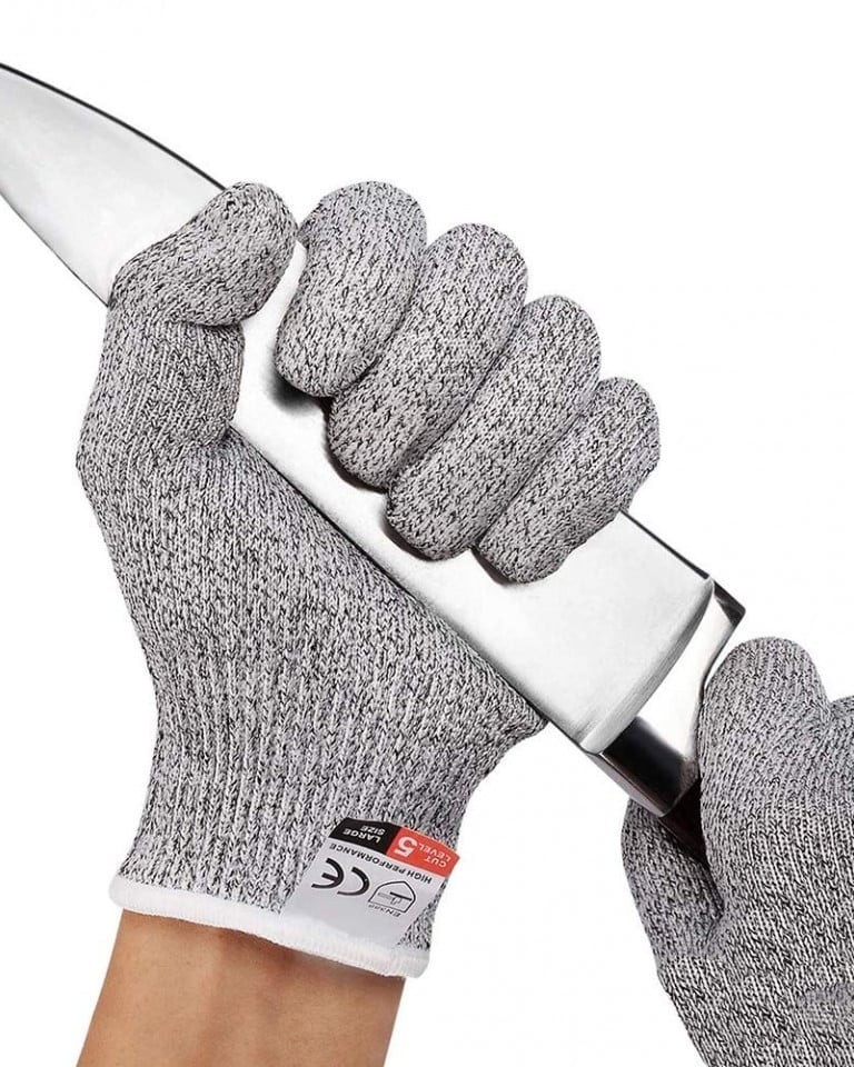 Manusi protectie anti-taiere, marime universala, textil/poliuteran, nivel 5 de protectie, gri