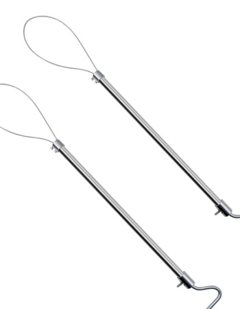 Pachet 2x lasou metalic autoblocant pentru animale, 60 cm, otel inox