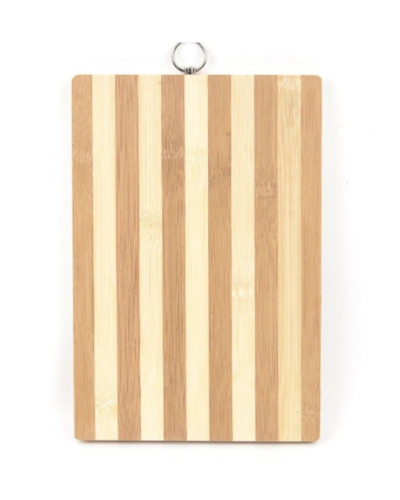 Tocator dreptunghiular bambus, 30x20cm, cu inel metalic, A00622